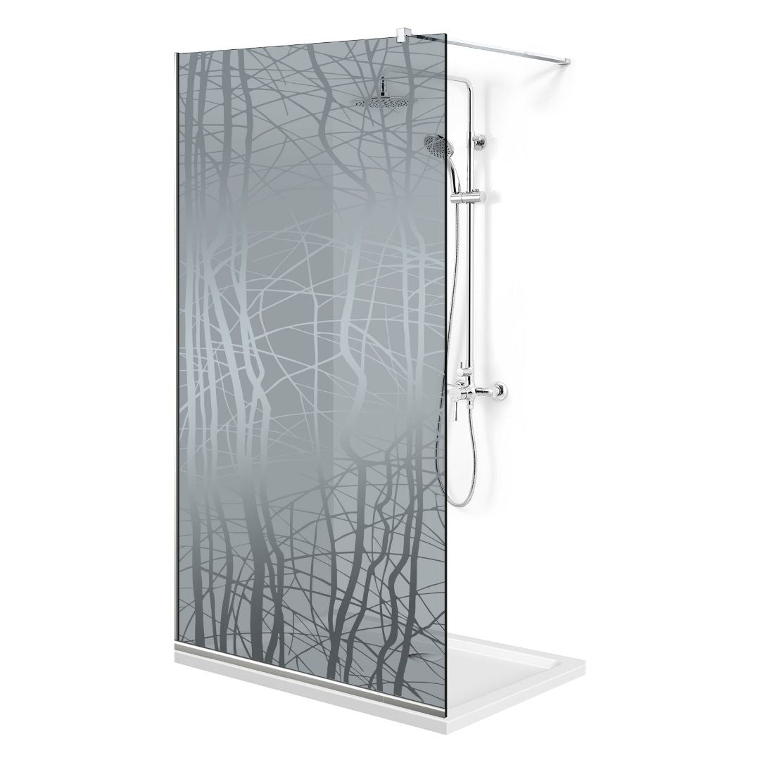 Paravan dus Walk-in, Perete dus Inox, #Gri #Szürke