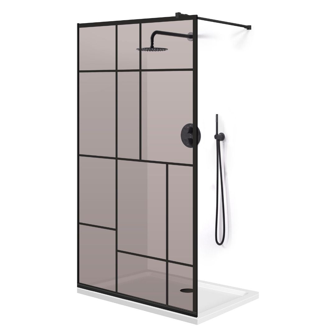 Paravan dus Walk-in, Perete dus Negru, #Bronz #Bronz