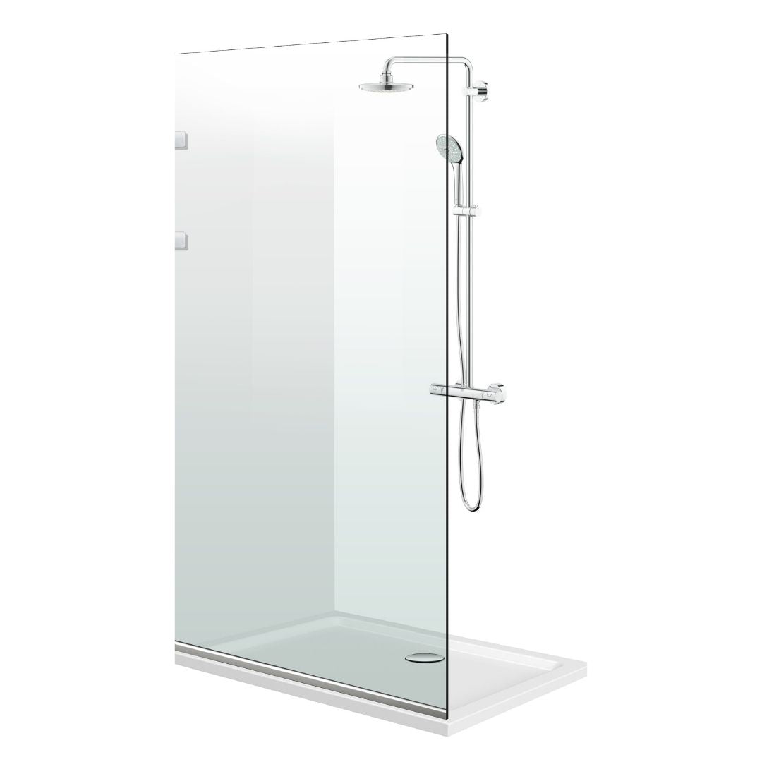 Duschabtrennung Walk-in Aqua Elegance ® INOX, Beschläge komplett aus Edelstahl, klares Sicherheitsglas