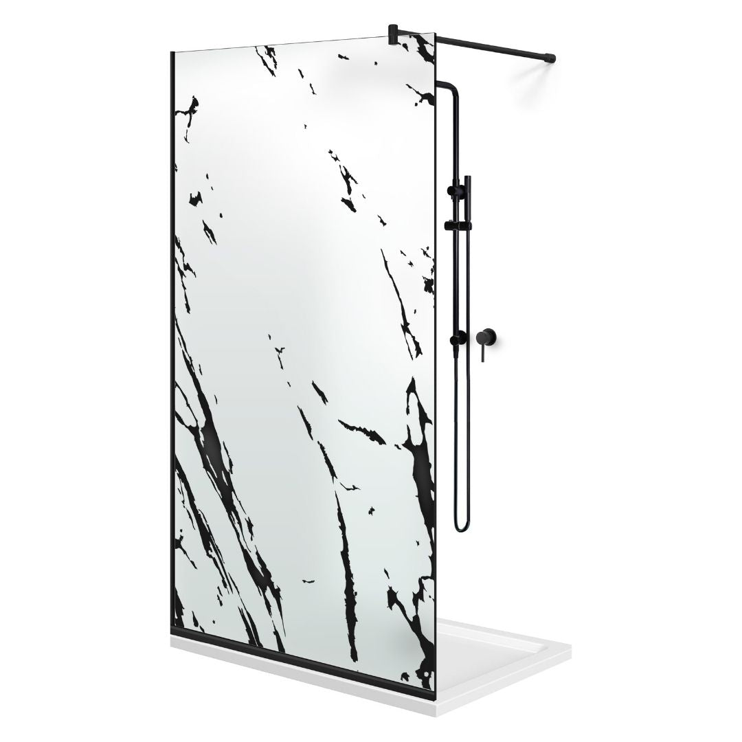 Paravan dus Walk-in, Perete dus Negru, #Mat #Matt