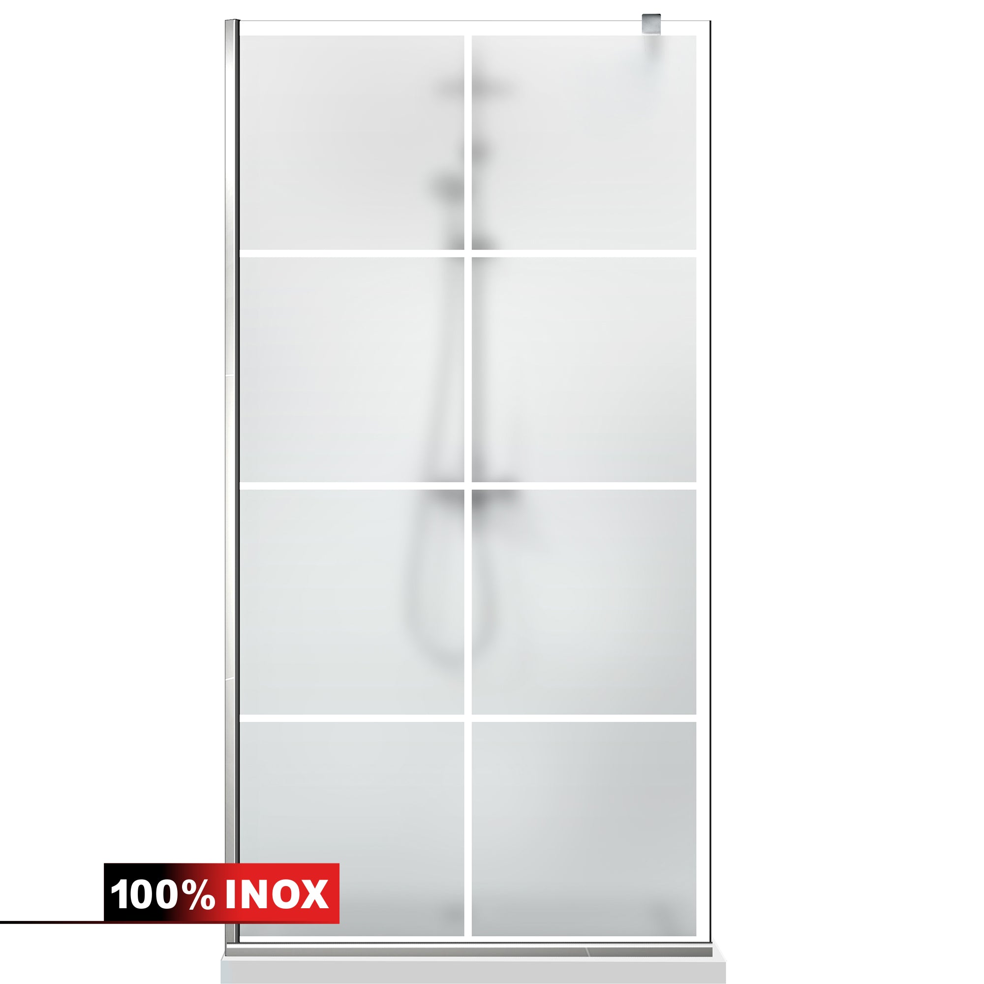 Paravan dus Walk-in, Perete dus Inox, #Mata #Matt