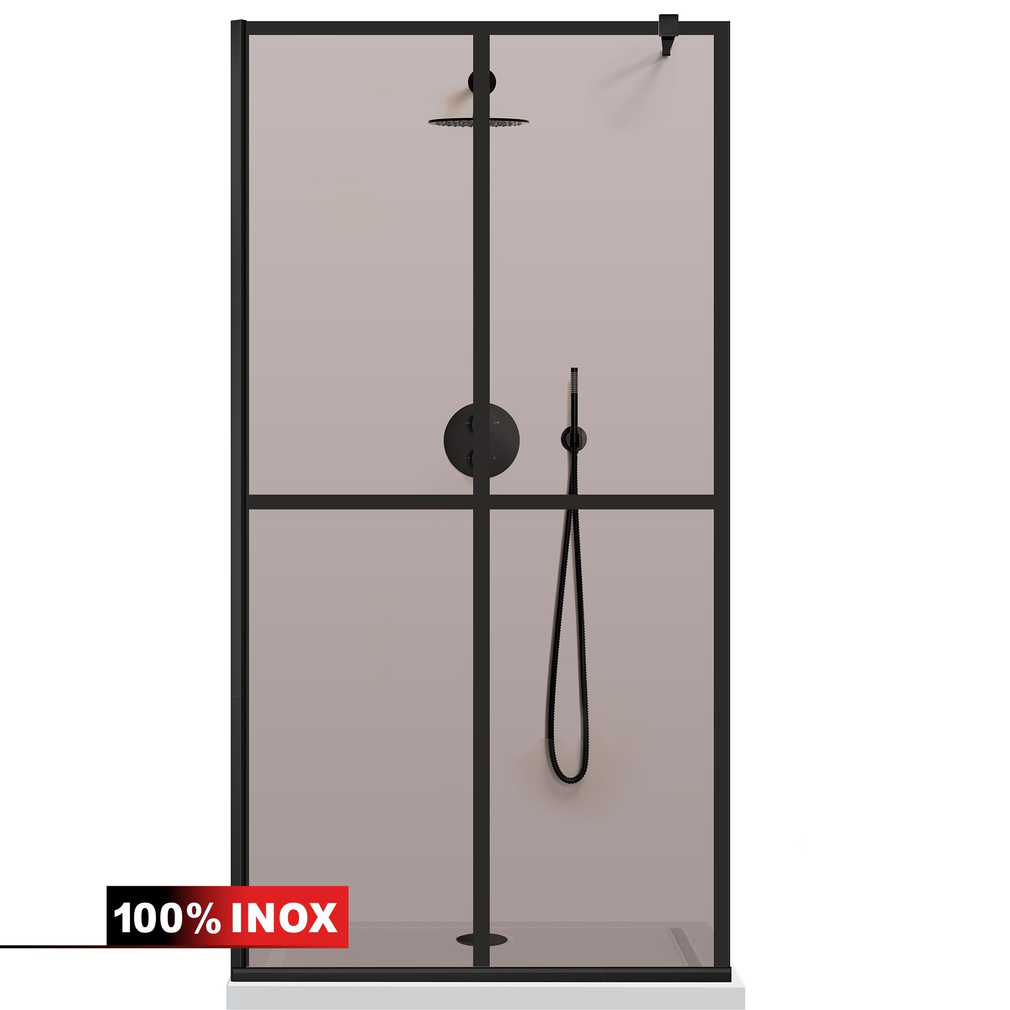 Paravan dus Walk-in, Perete dus Negru, #Bronz #Bronz