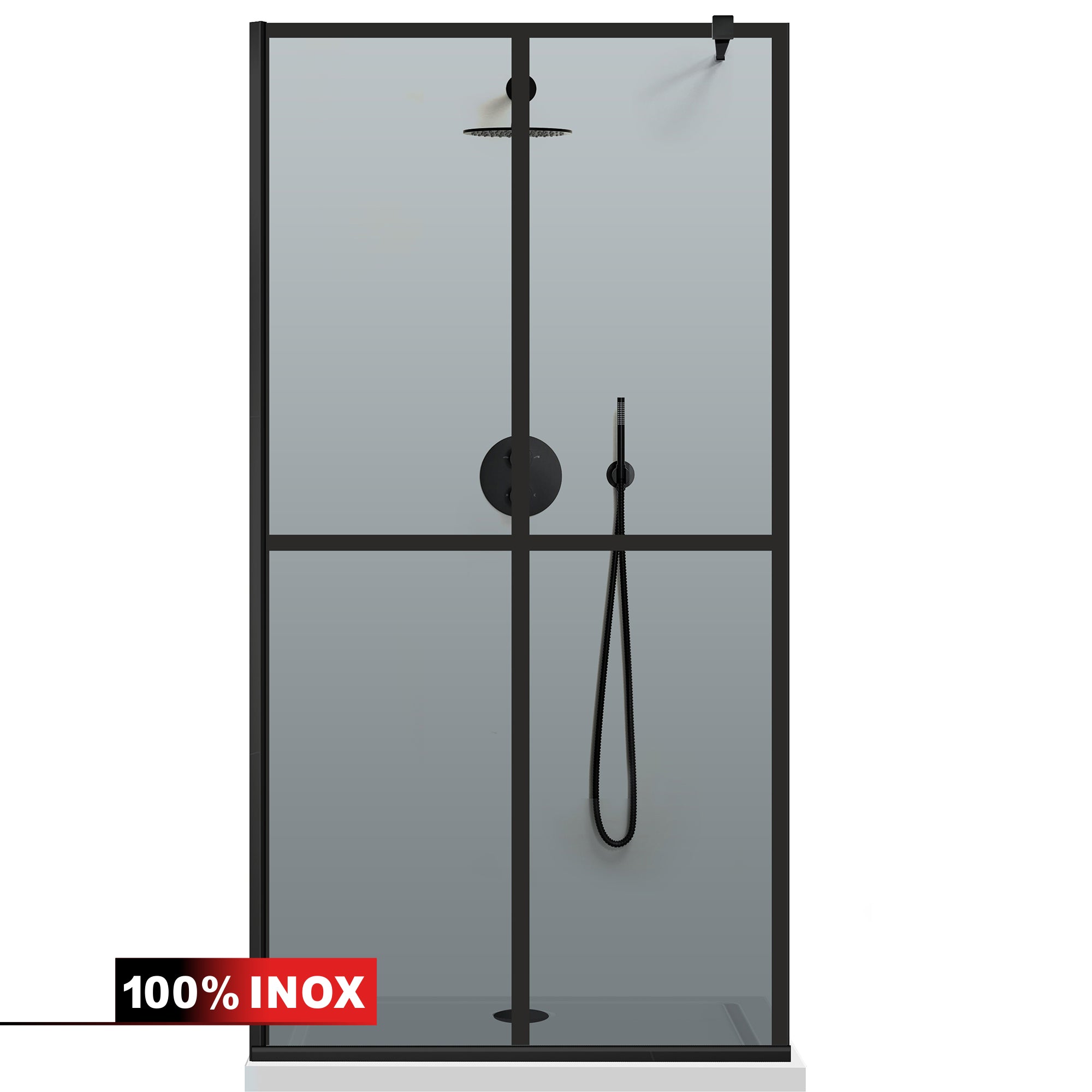 Paravan dus Walk-in, Perete dus Negru, #Gri #Szürke