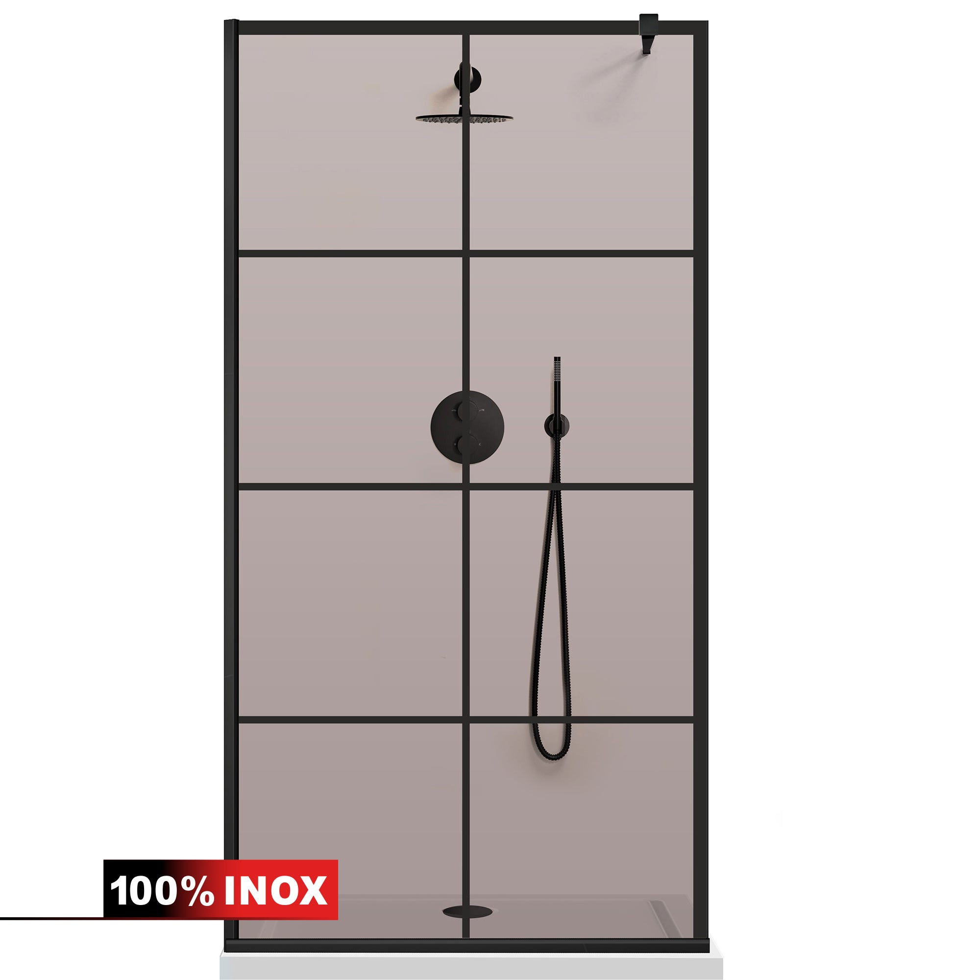 Paravan dus Walk-in, Perete dus Negru, #Bronz #Bronz