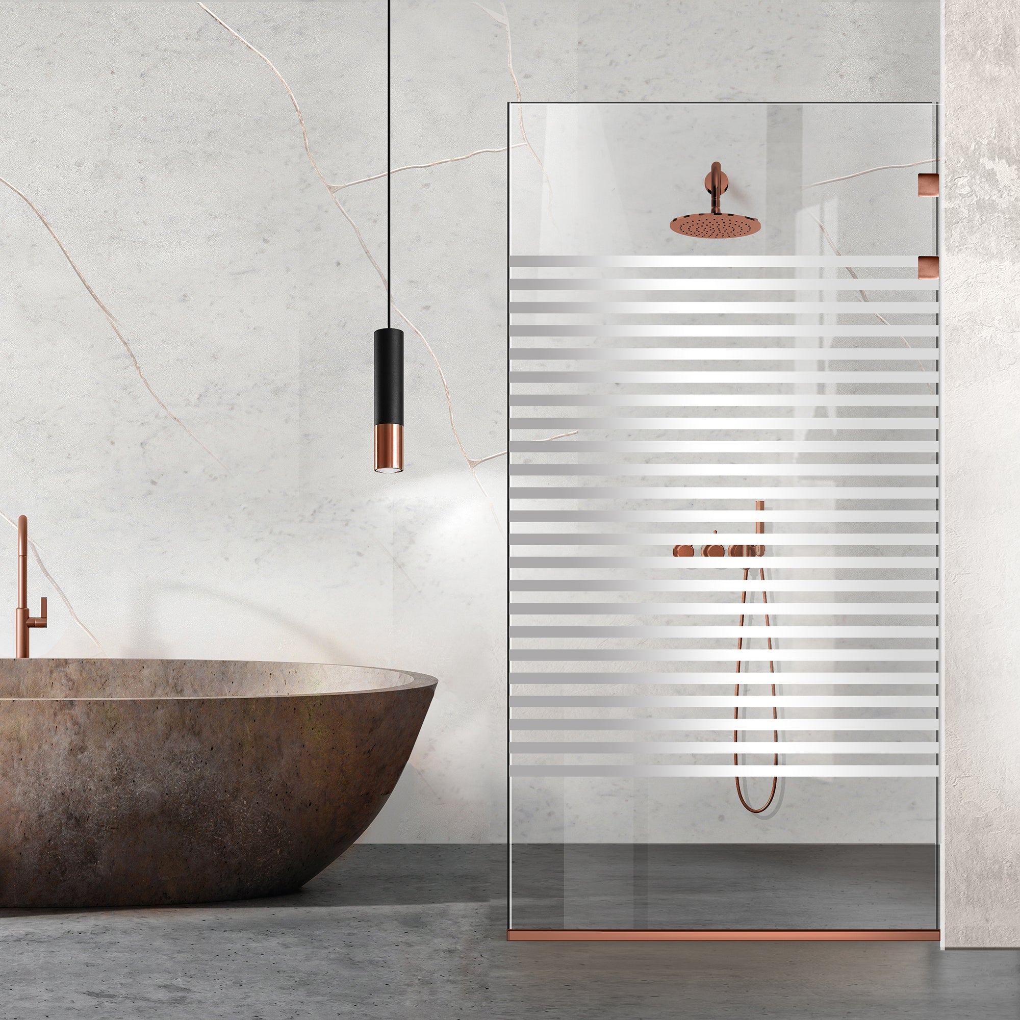Paravan dus Walk-in, Perete dus Inox, negru mat, #Clara #Víztiszta