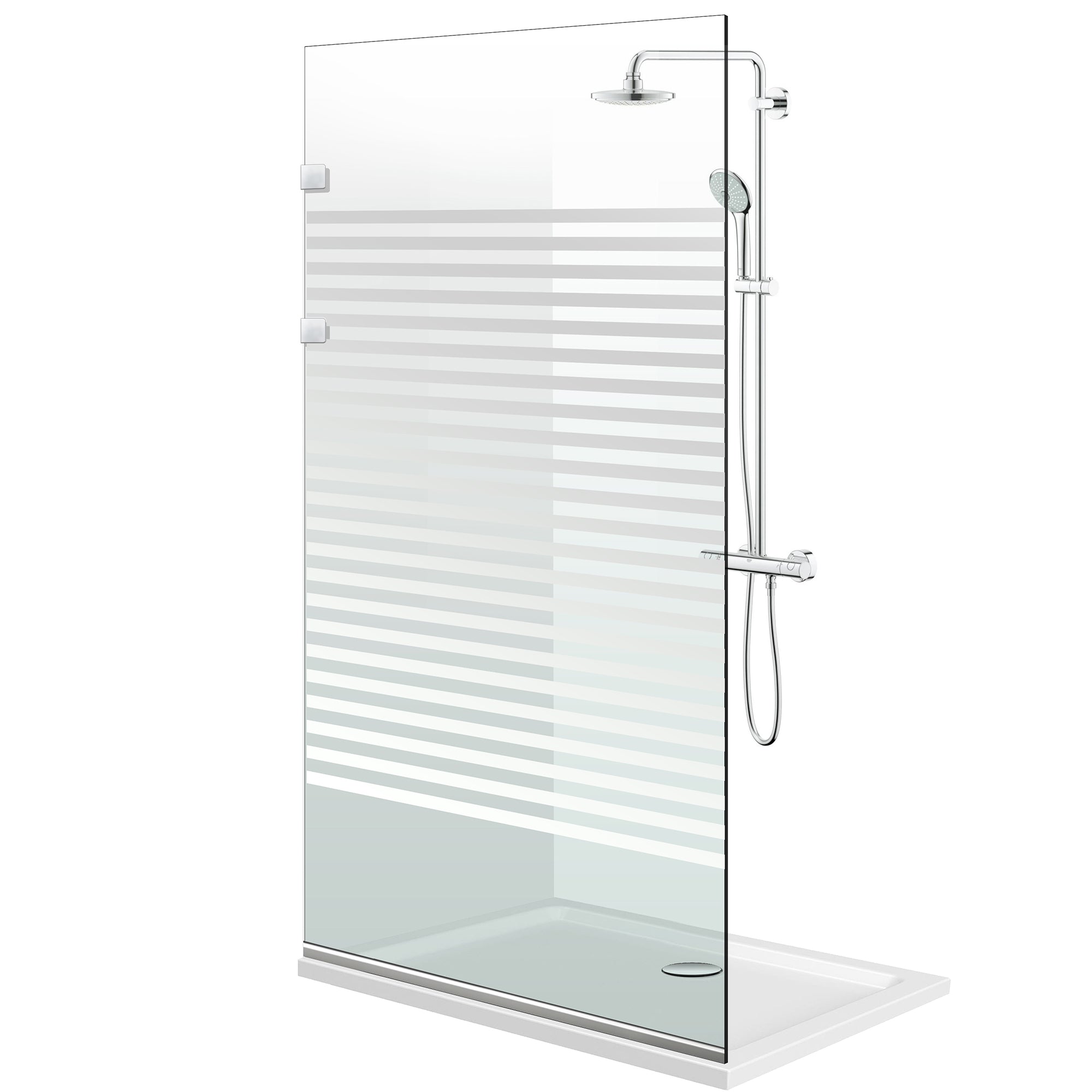 Duschabtrennung Walk-in Aqua Elegance ® INOX, Modell Bali farblos, Beschläge komplett aus Edelstahl, klares Sicherheitsglas