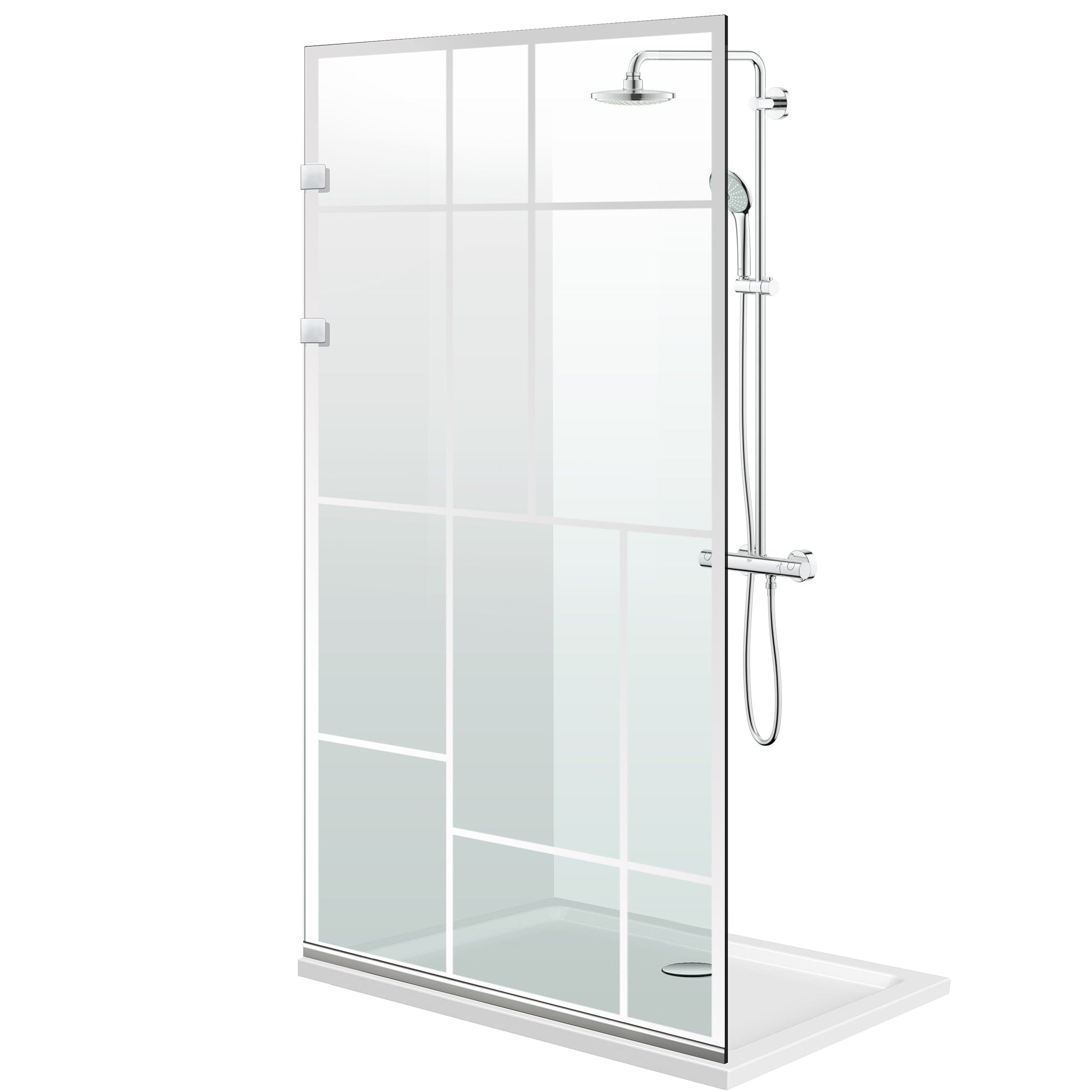 Duschabtrennung Walk-in Aqua Elegance ® INOX, Modell Urban farblos, Beschläge komplett aus Edelstahl, klares Sicherheitsglas