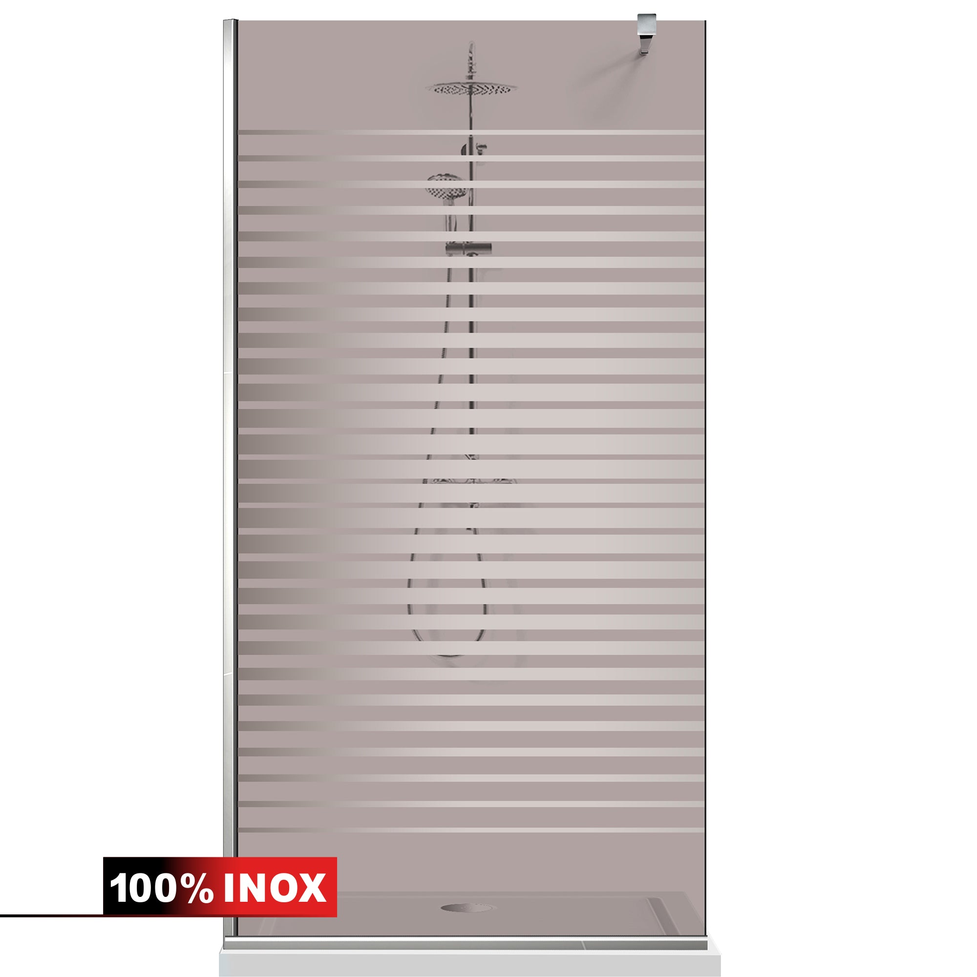 Paravan dus Walk-in, Perete dus Inox, #Bronz #Bronz