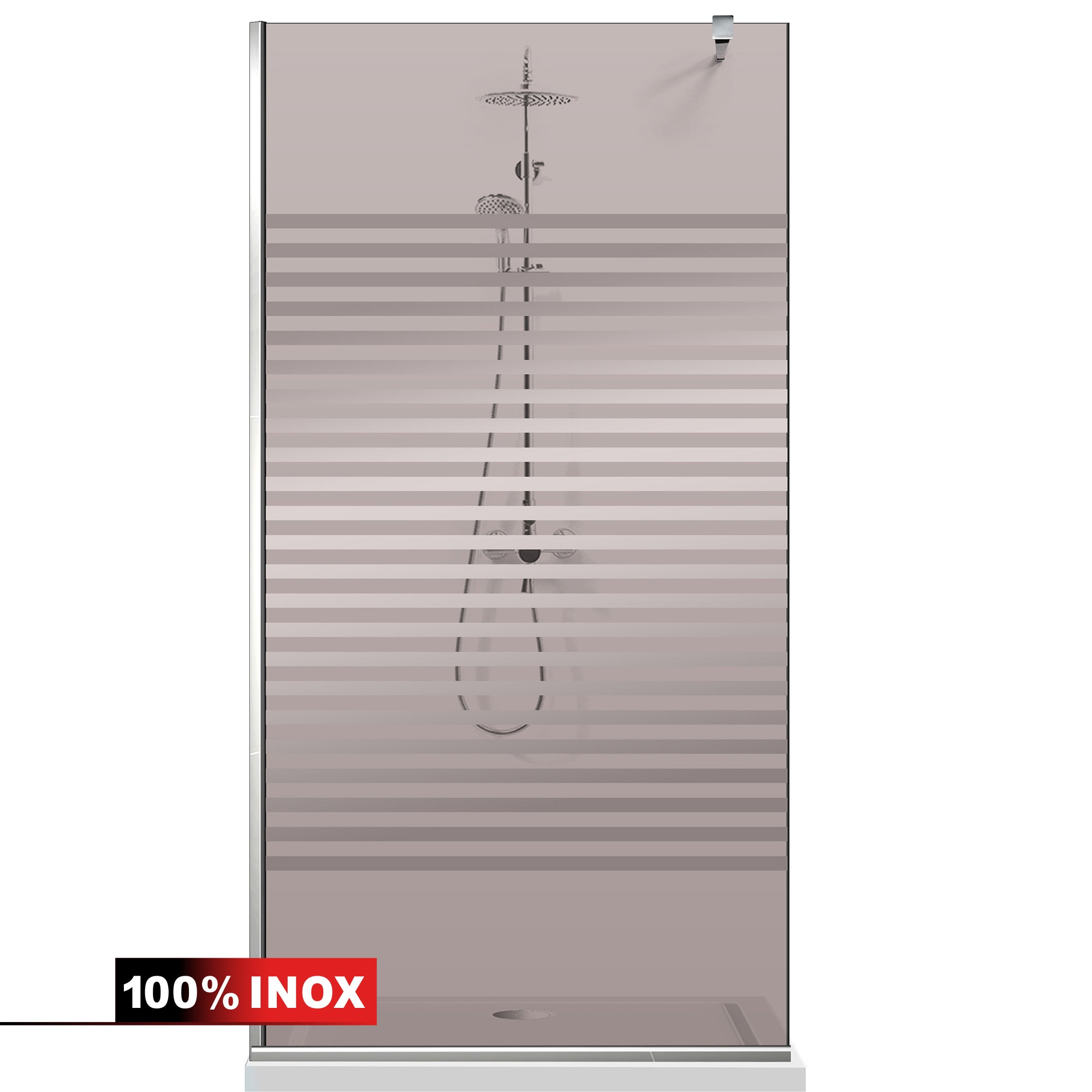 Paravan dus Walk-in, Perete dus Inox, #Bronz #Bronz