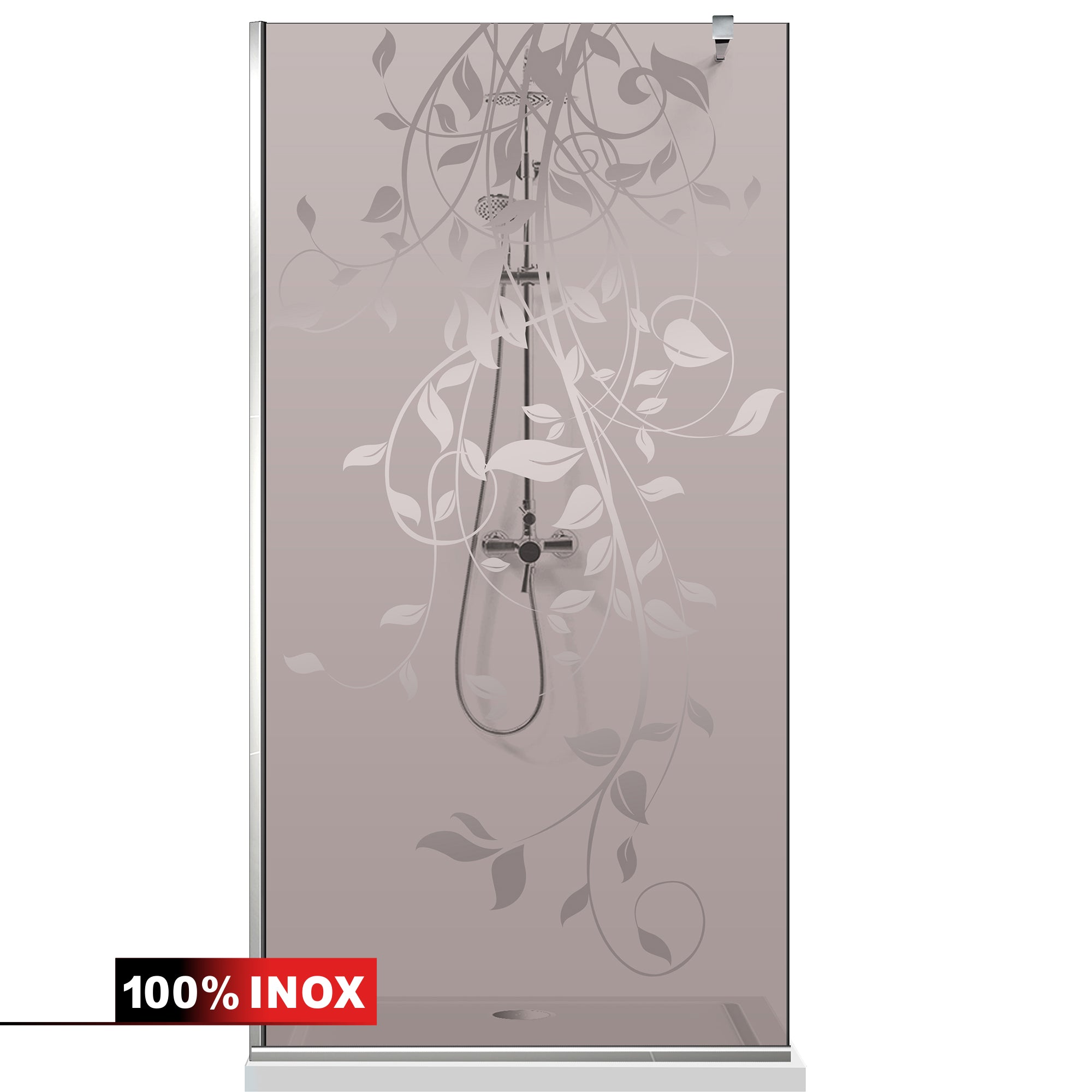 Paravan dus Walk-in, Perete dus Inox, #Bronz #Bronz