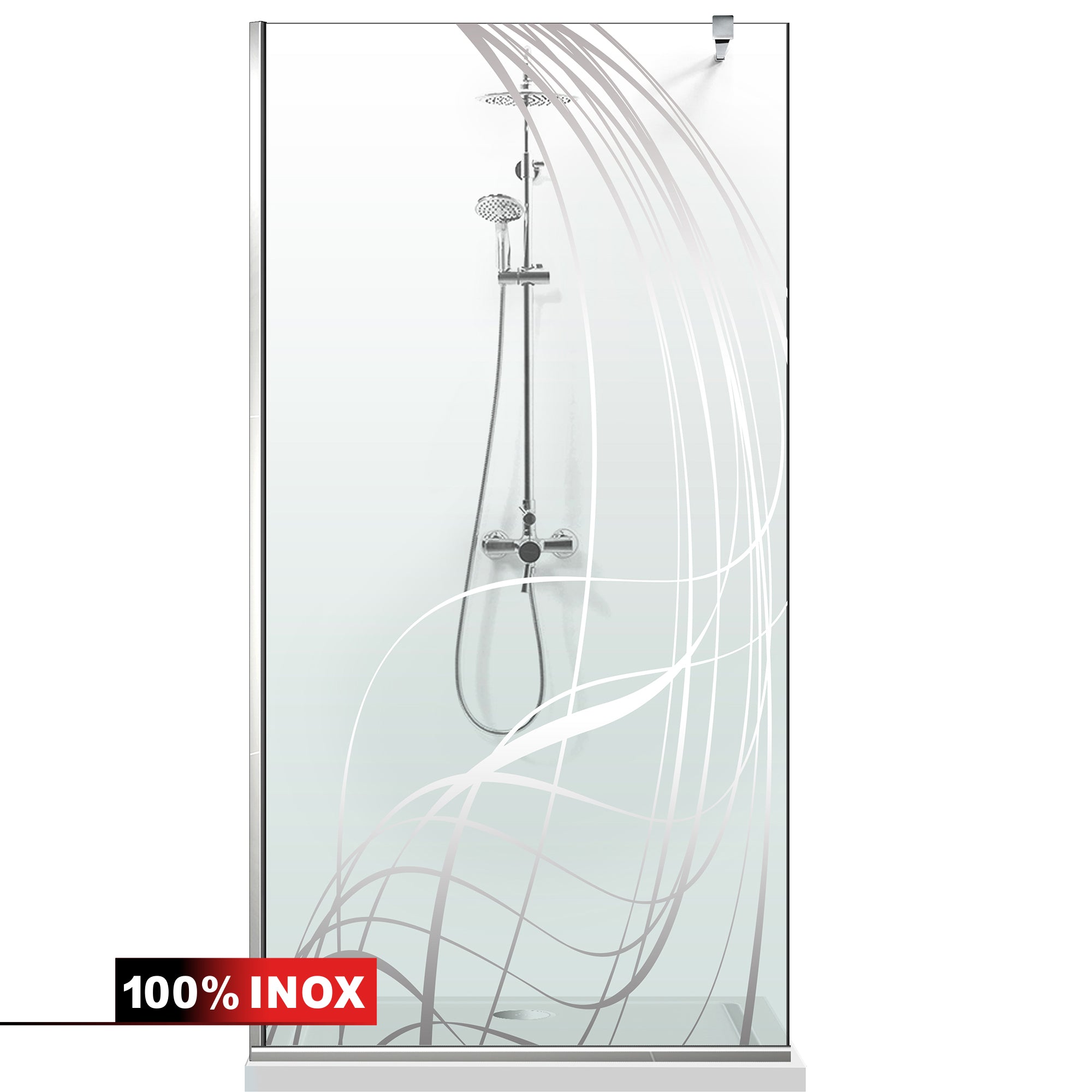Paravan dus Walk-in, Perete dus Inox, #Clara #Víztiszta