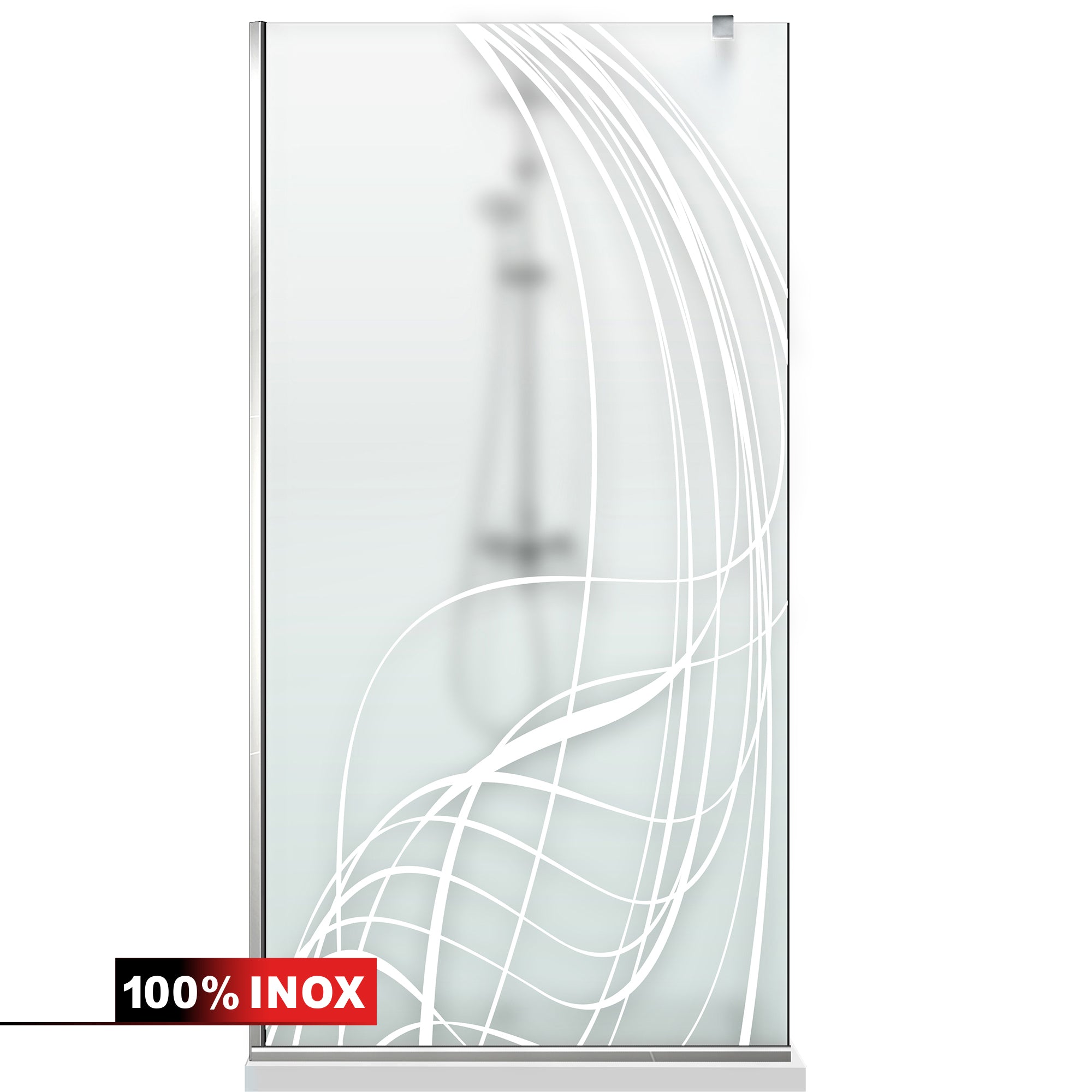 Paravan dus Walk-in, Perete dus Inox, #Mata #Matt