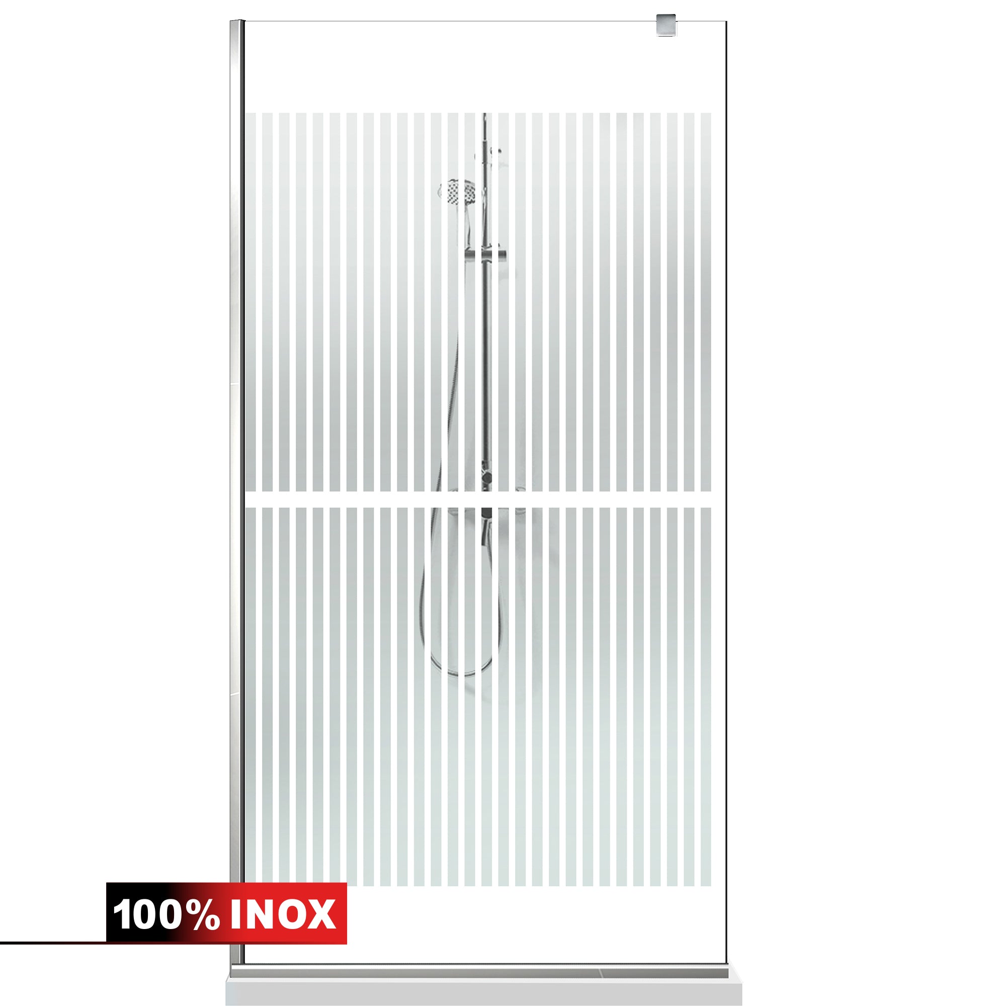 Paravan dus Walk-in, Perete dus Inox, #Clara #Víztiszta