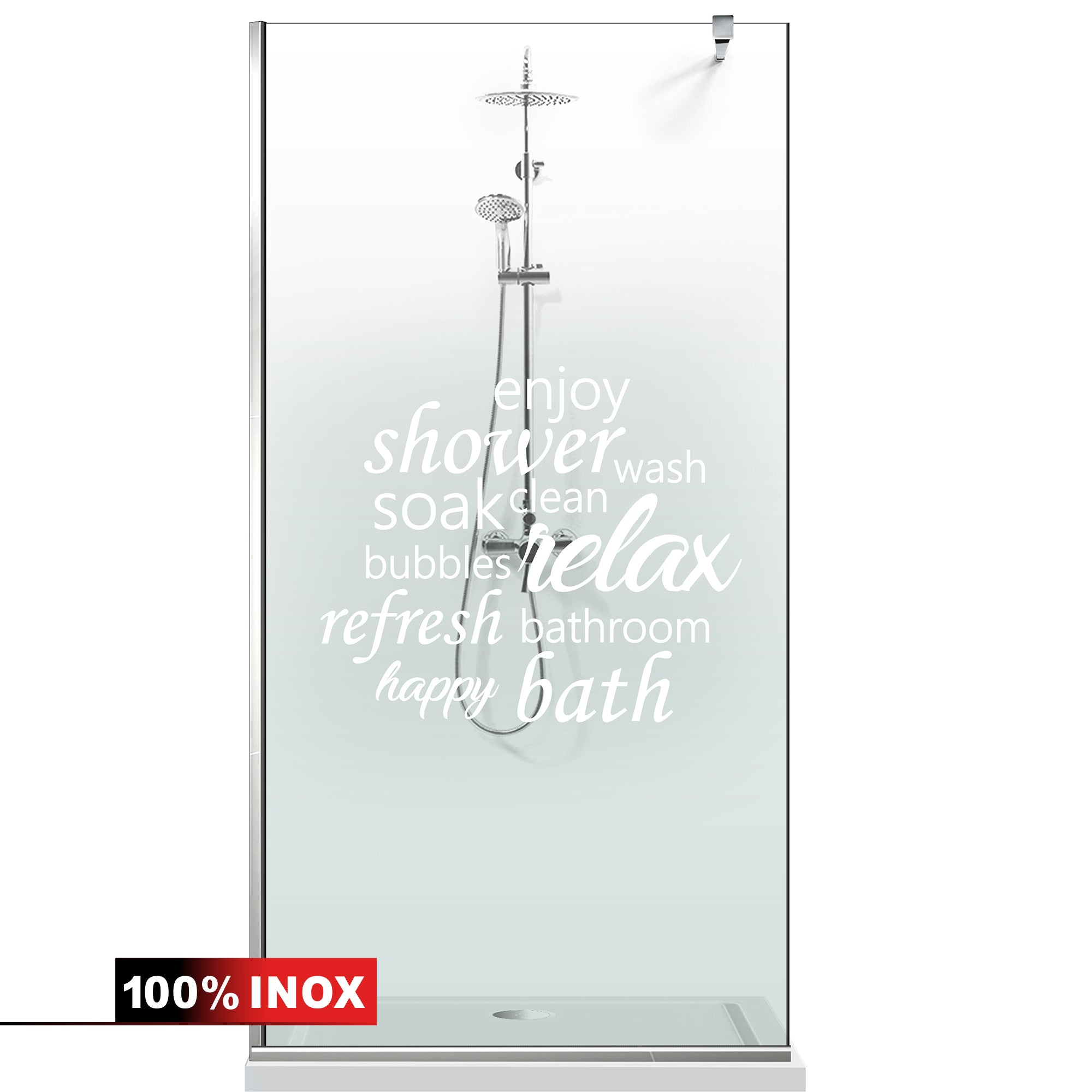Paravan dus Walk-in, Perete dus Inox, #Clara #Víztiszta