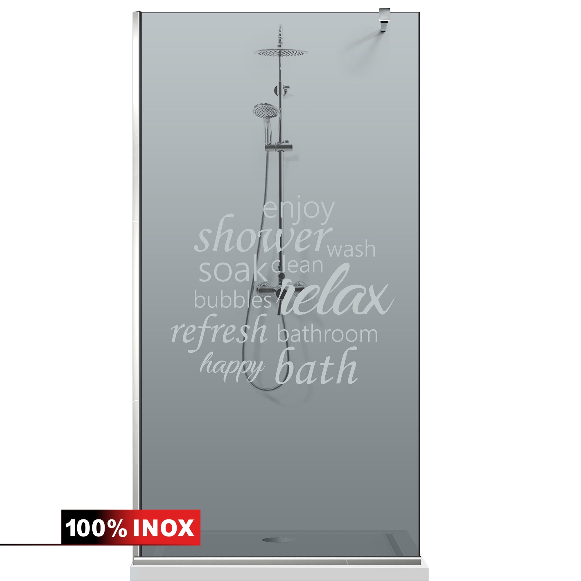 Paravan dus Walk-in, Perete dus Inox, #Gri #Szürke