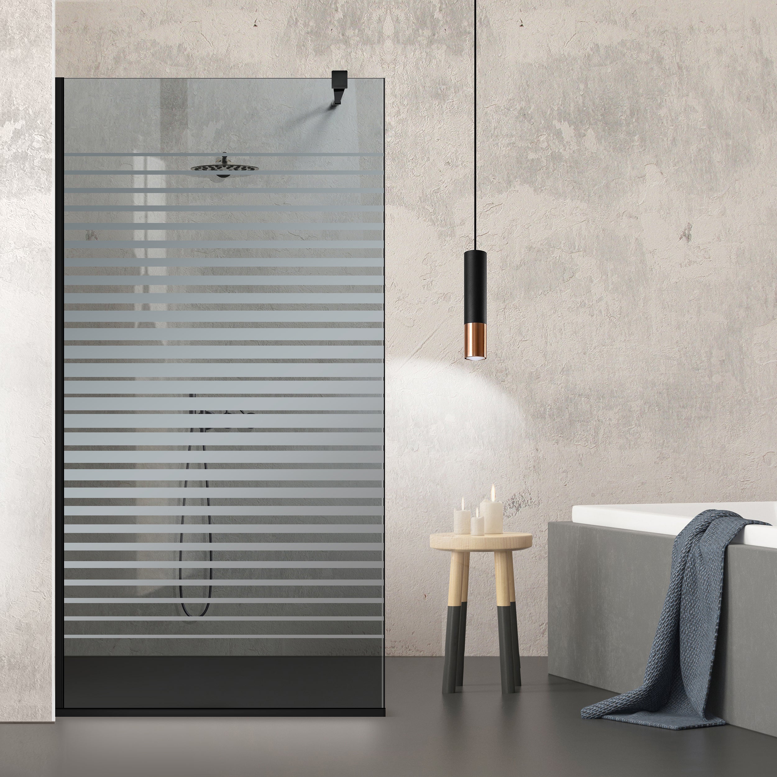 Paravan dus Walk-in, Perete dus Negru, #Gri