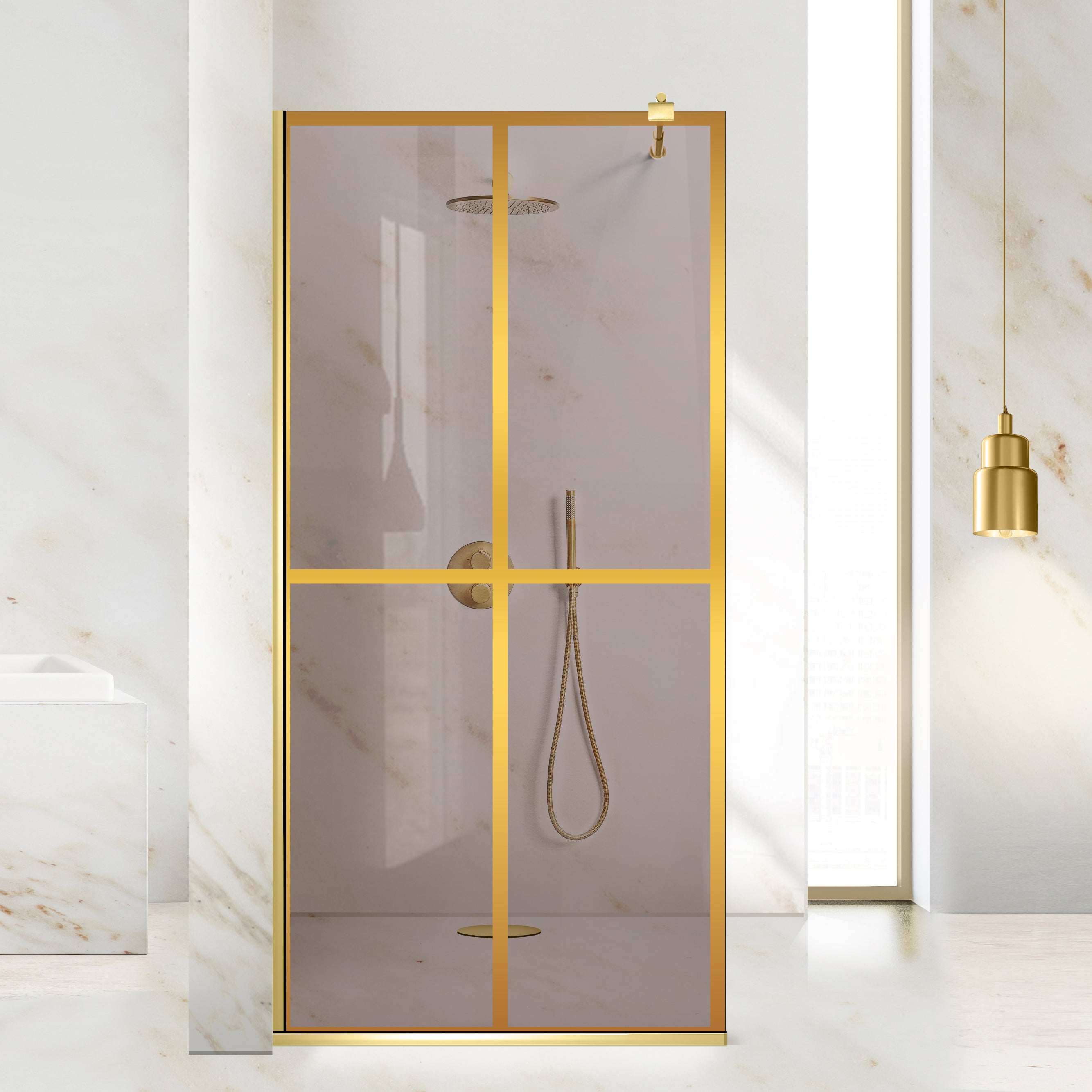 Paravan dus Walk-in, Perete dus Auriu, #Bronz #Bronz