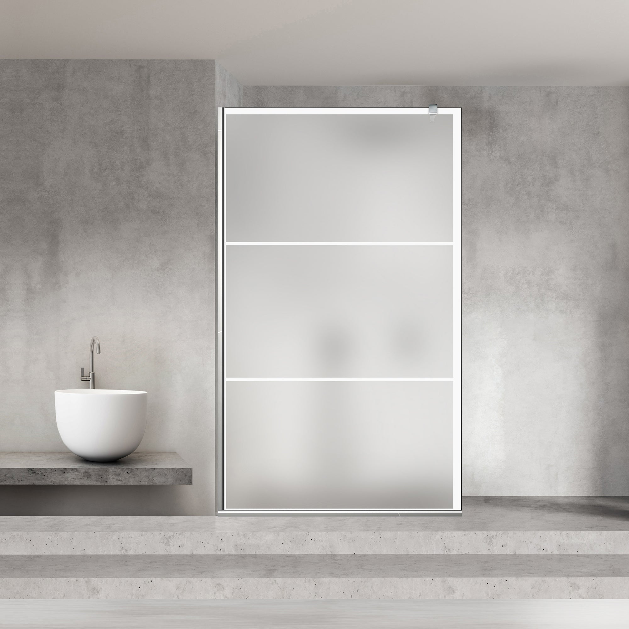 Paravan dus Walk-in, Perete dus Inox, #Mata #Matt