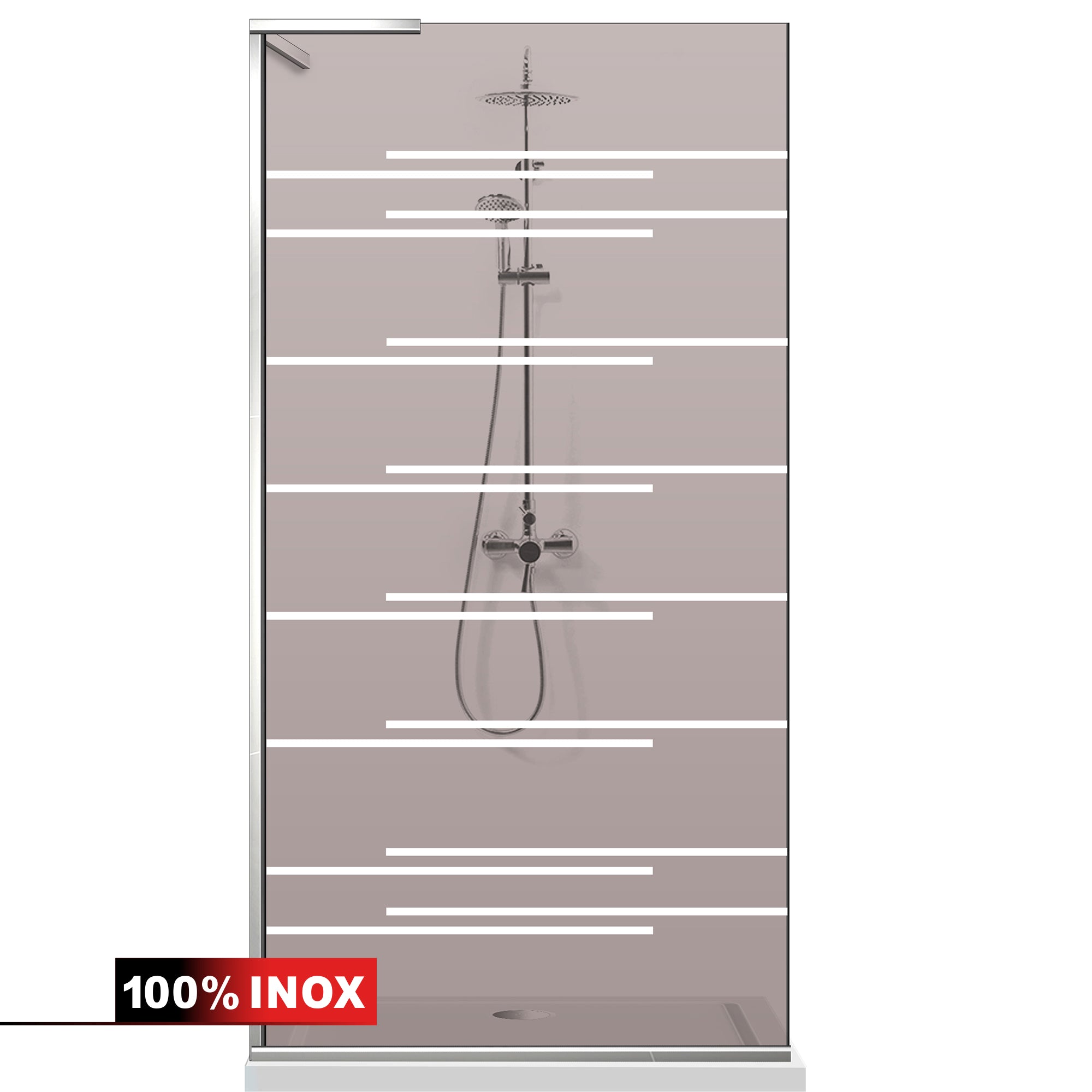 Paravan dus Walk-in, Perete dus Inox, #Bronz #Bronz