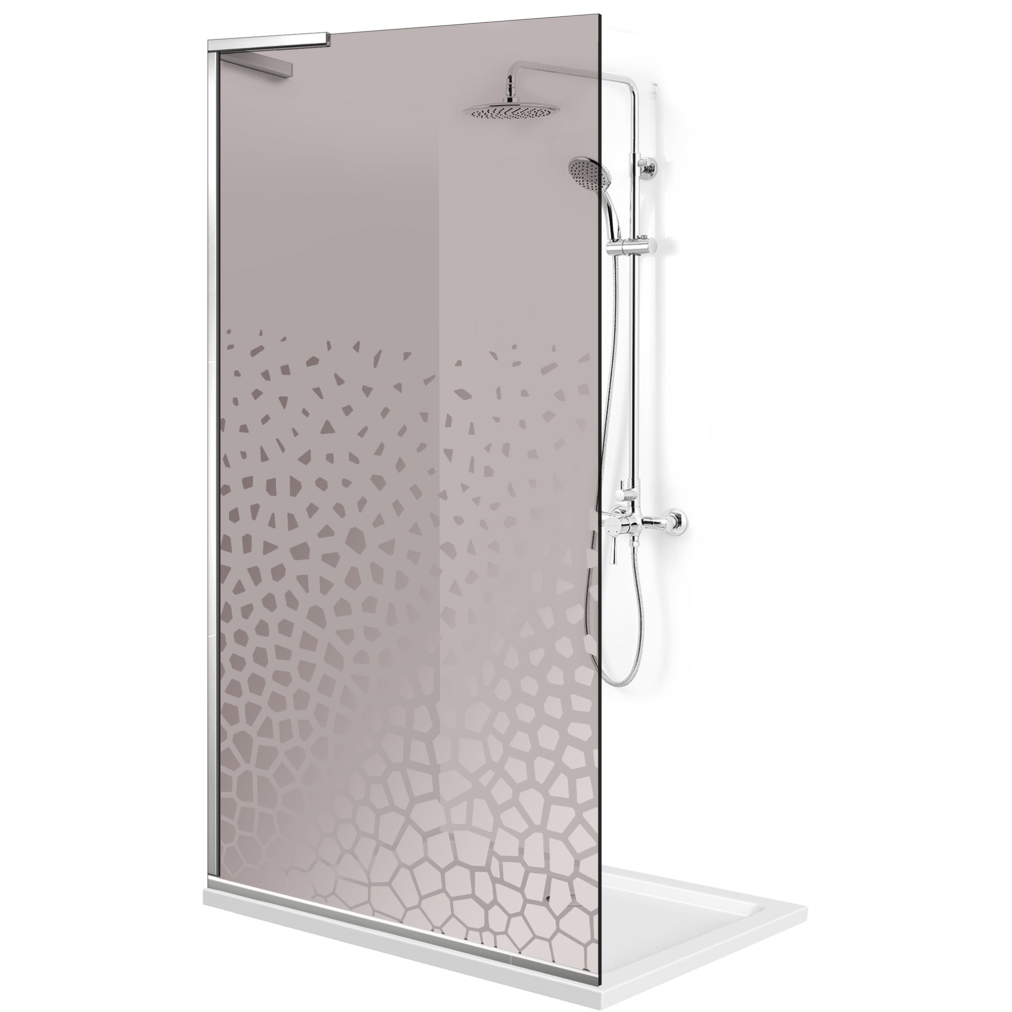 Paravan dus Walk-in, Perete dus Inox, #Bronz #Bronz