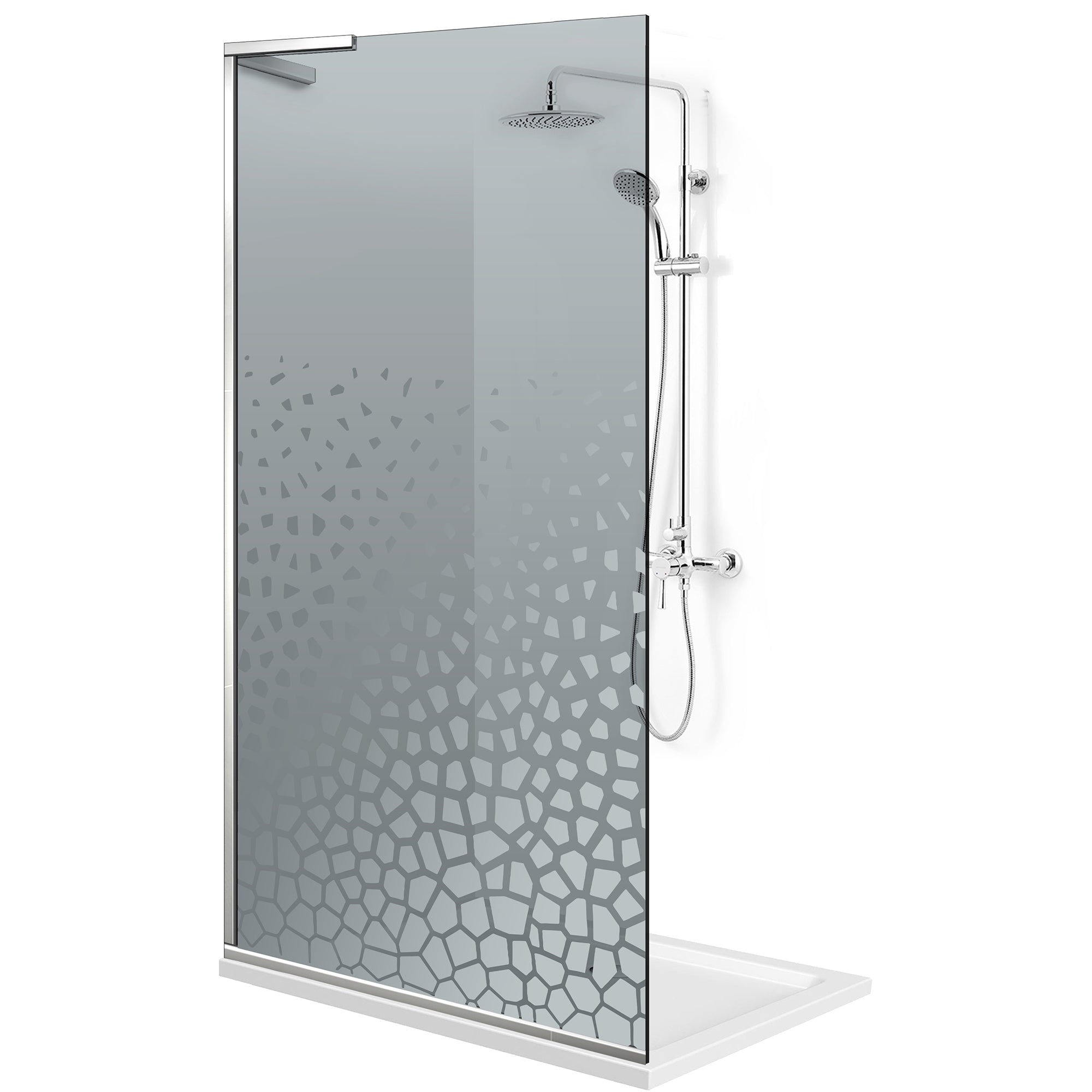 Paravan dus Walk-in, Perete dus Inox, #Gri #Szürke