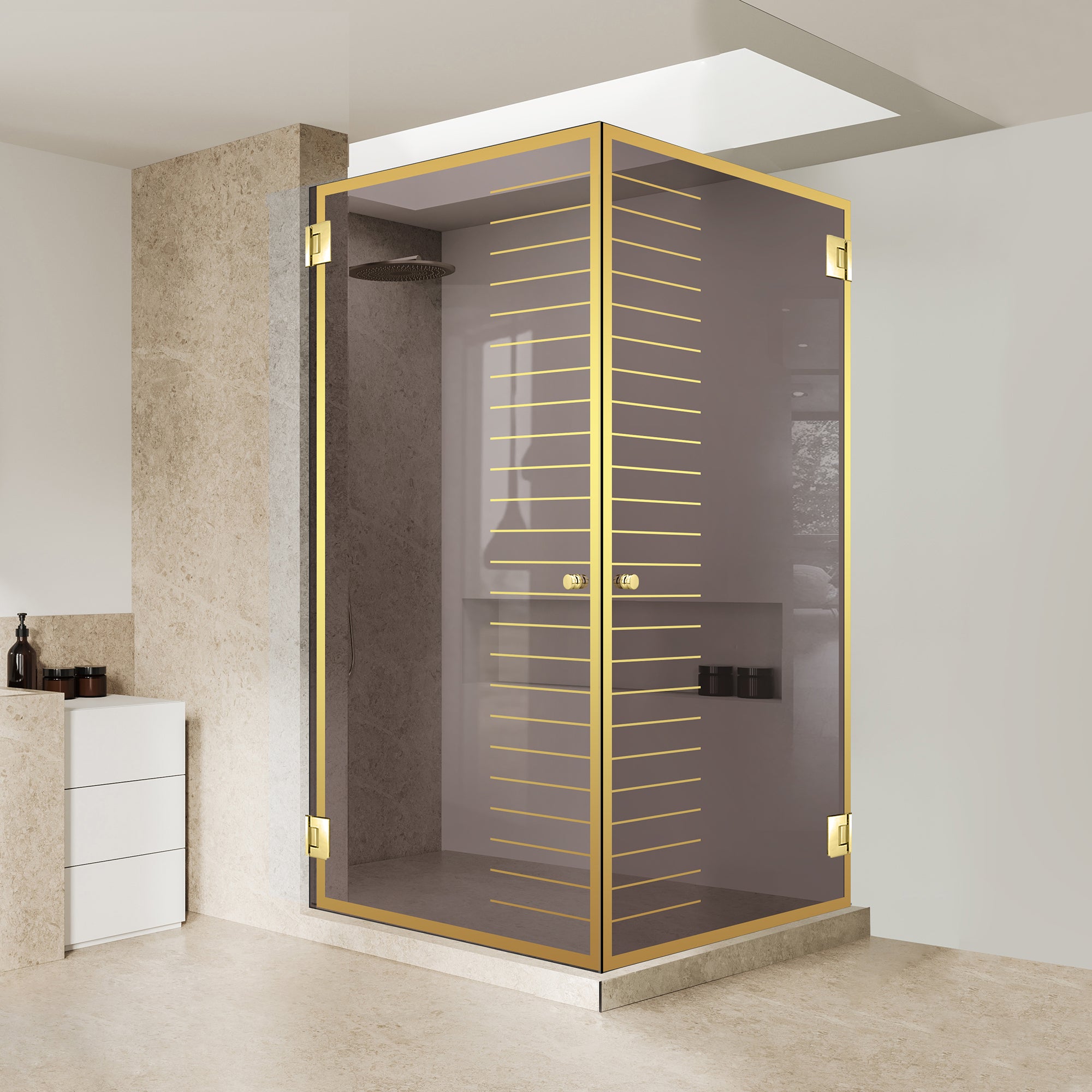 Cabina dus cu usa batanta #Bronz