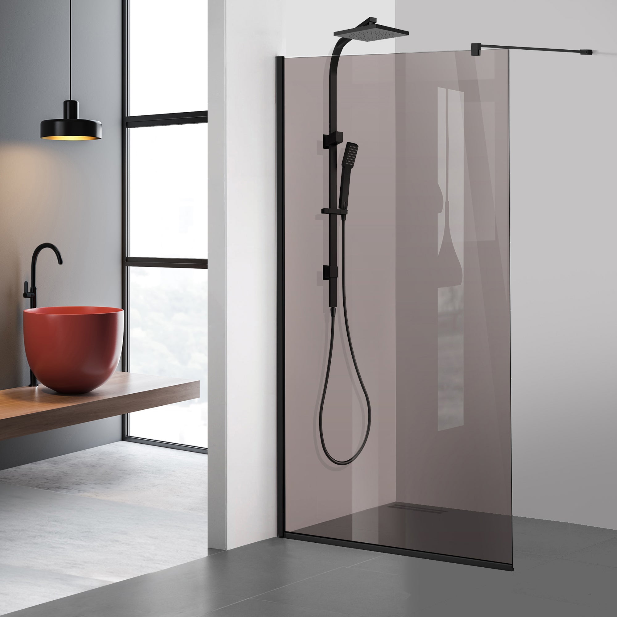 Paravan dus Walk-in, Perete dus Negru, #Bronz #Bronz