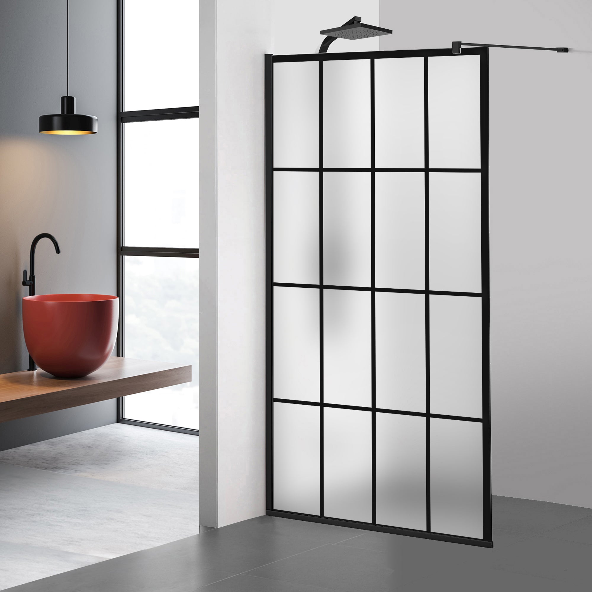 Paravan dus Walk-in, Perete dus Negru, #Mat #Matt