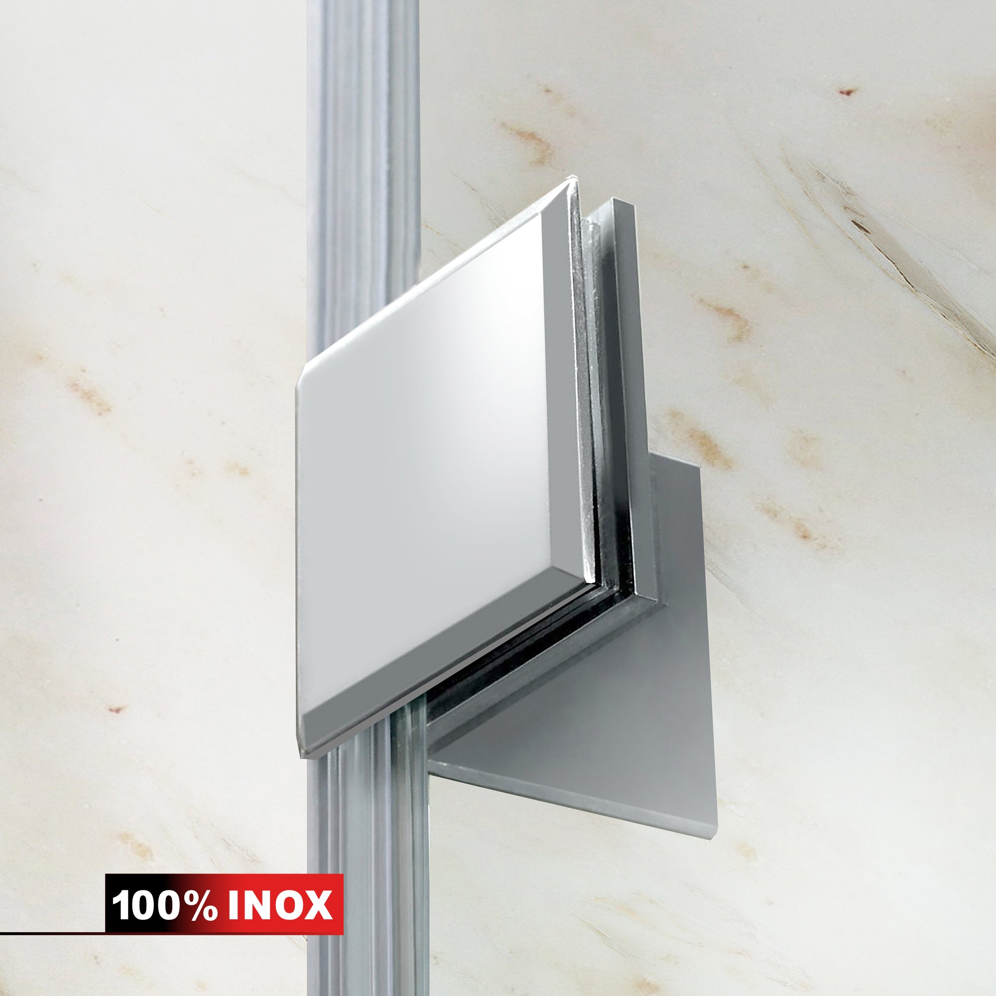 Duschabtrennung Walk-in Aqua Elegance ® INOX, Beschläge komplett aus Edelstahl, klares Sicherheitsglas
