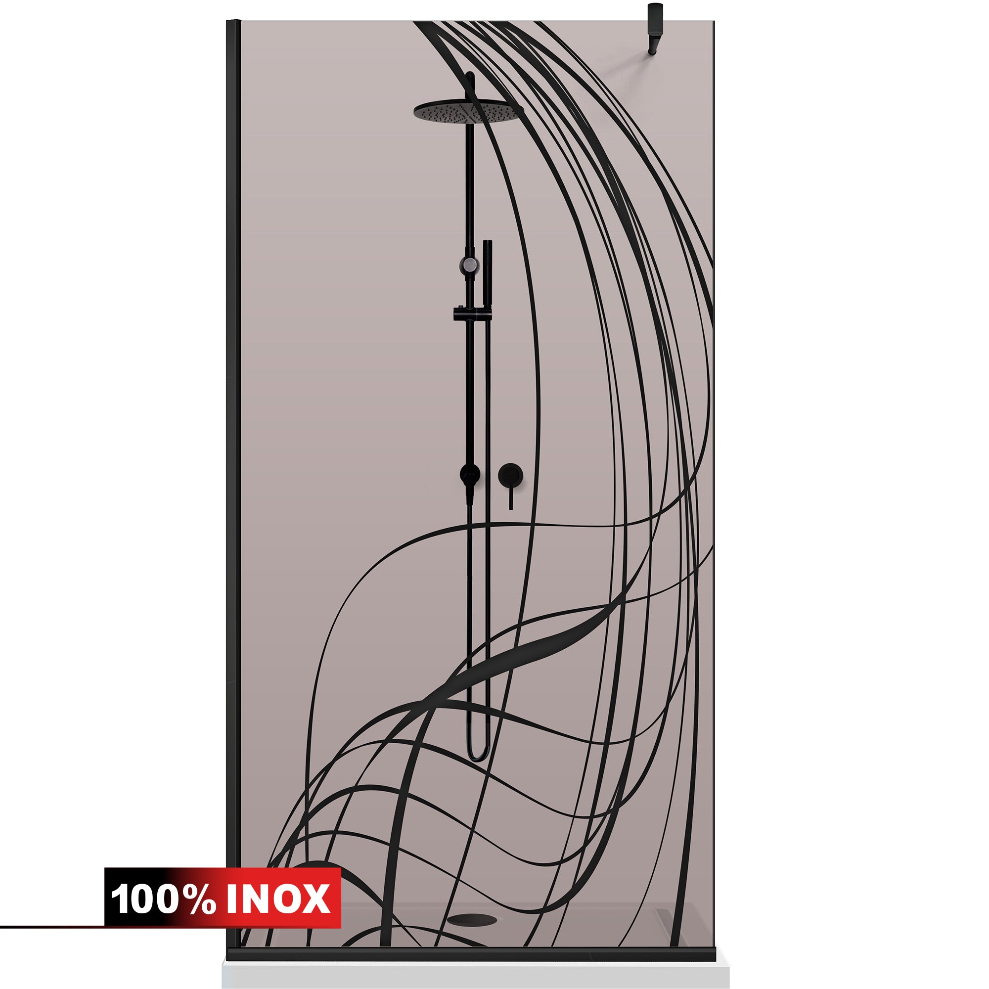 Paravan dus Walk-in, Perete dus Negru, #Bronz #Bronz