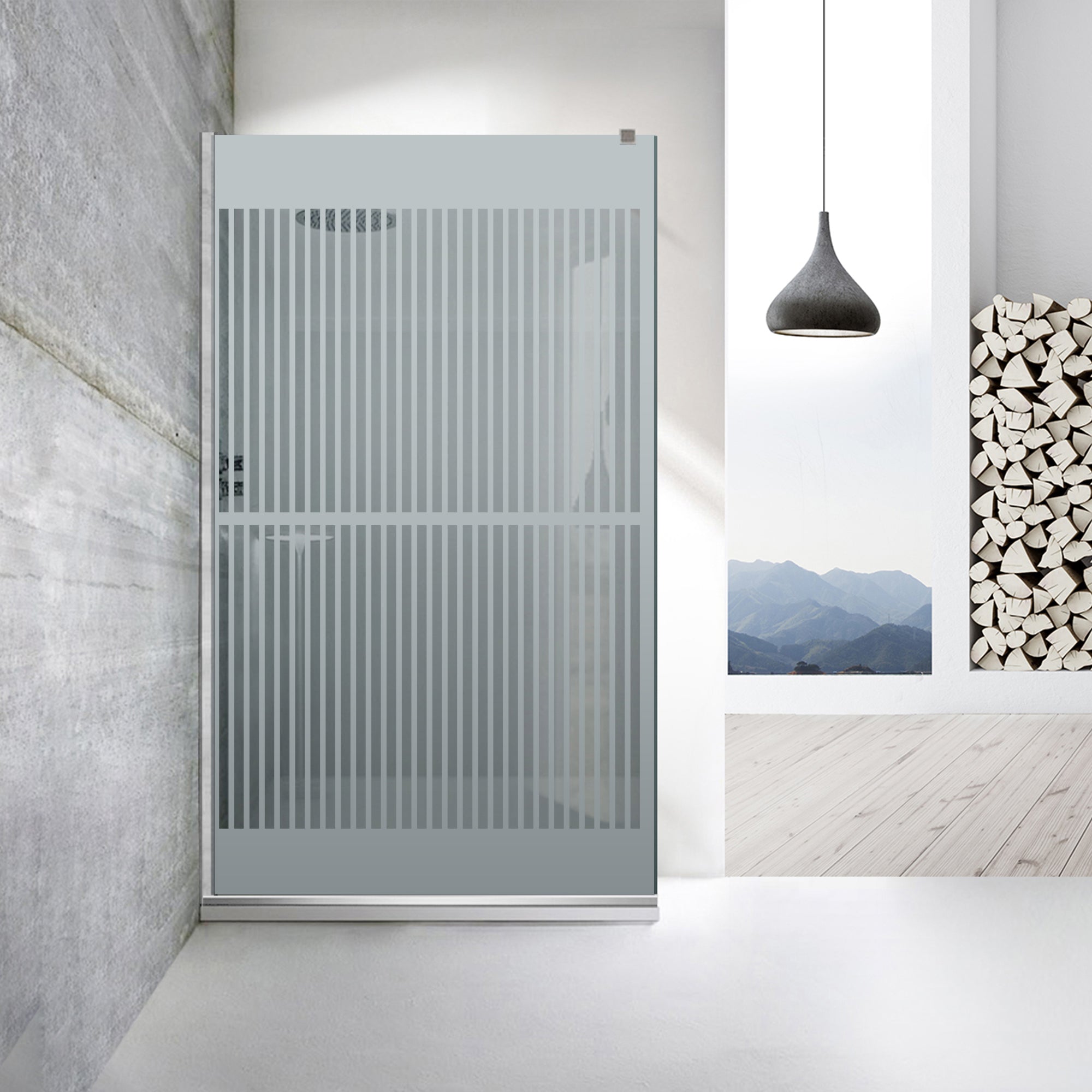 Paravan dus Walk-in, Perete dus Inox, #Gri #Szürke