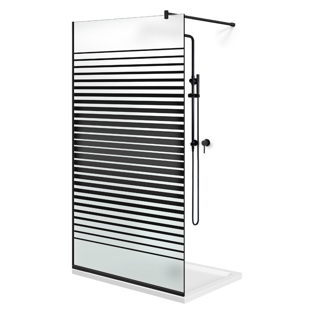 Paravan dus Walk-in, Perete dus  Negru, #Mat #Matt