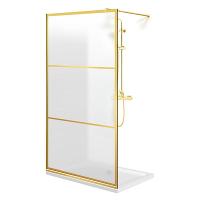 Paravan dus Walk-in, Perete dus  Auriu, #Mat #Matt