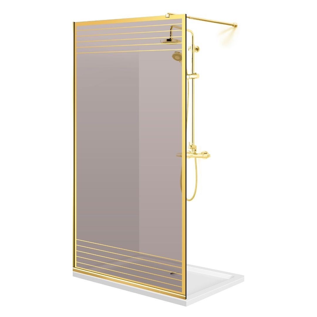 Paravan dus Walk-in, Perete dus  Auriu, #Bronz #Bronz