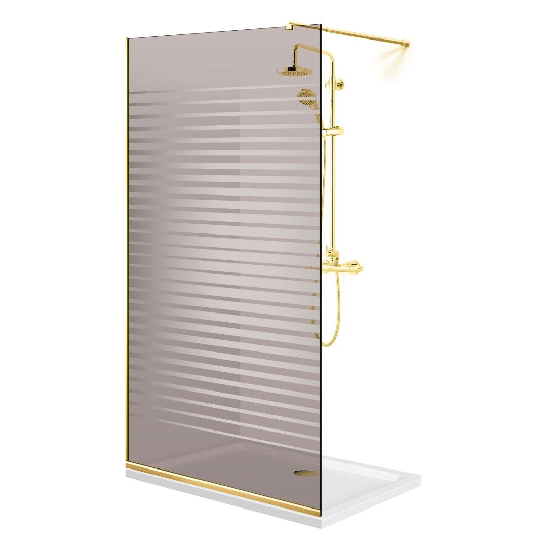 Paravan dus Walk-in, Perete dus  Auriu, #Bronz #Bronz