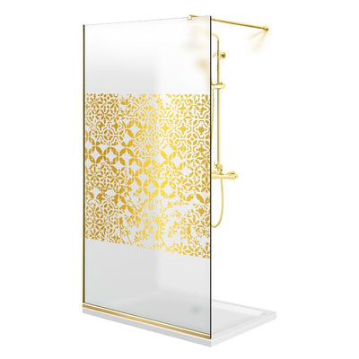 Paravan dus Walk-in, Perete dus  Auriu, #Mat #Matt