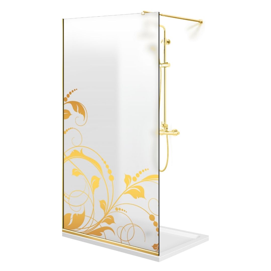 Paravan dus Walk-in, Perete dus  Auriu, #Mat #Matt