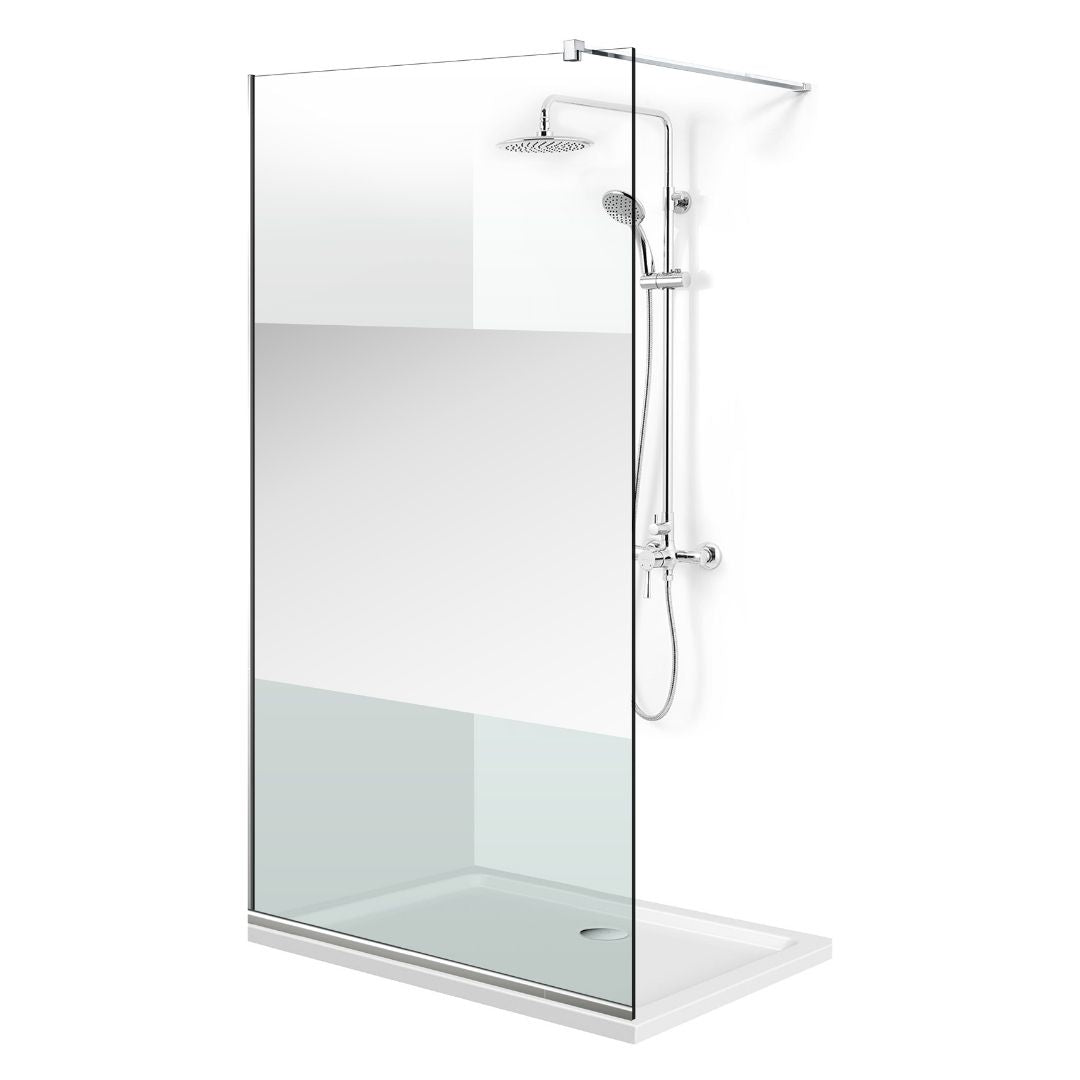 Paravan dus Walk-in, Perete dus  Inox, #Clara #Víztiszta