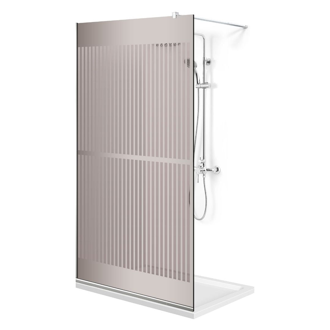 Paravan dus Walk-in, Perete dus  Inox, #Bronz #Bronz