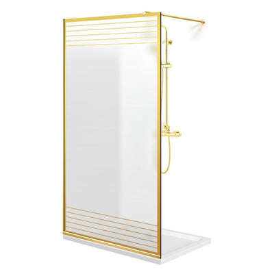 Paravan dus Walk-in, Perete dus  Auriu, #Mat #Matt
