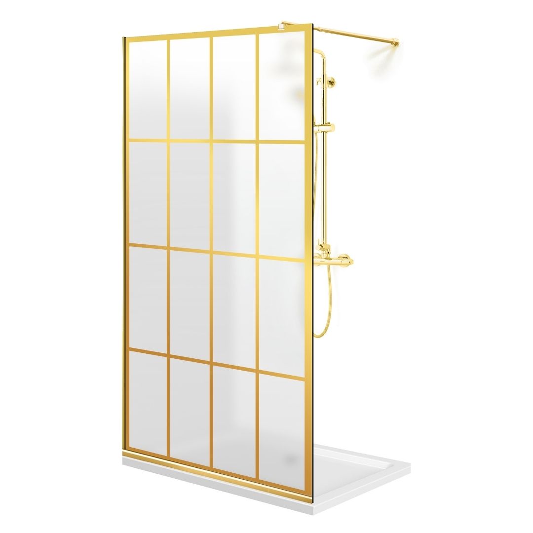 Paravan dus Walk-in, Perete dus  Auriu, #Mat #Matt