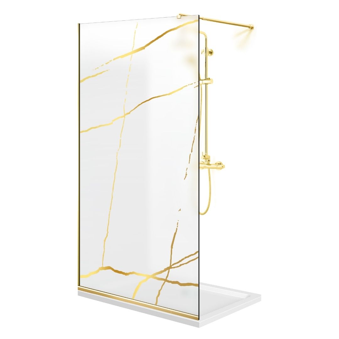 Paravan dus Walk-in, Perete dus  Auriu, #Mat #Matt