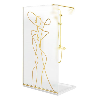 Paravan dus Walk-in, Perete dus  Auriu, #Mat #Matt