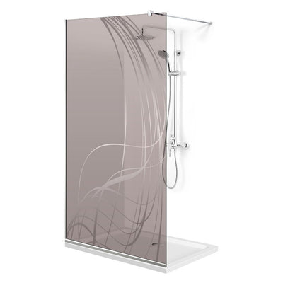 Paravan dus Walk-in, Perete dus  Inox, #Bronz #Bronz
