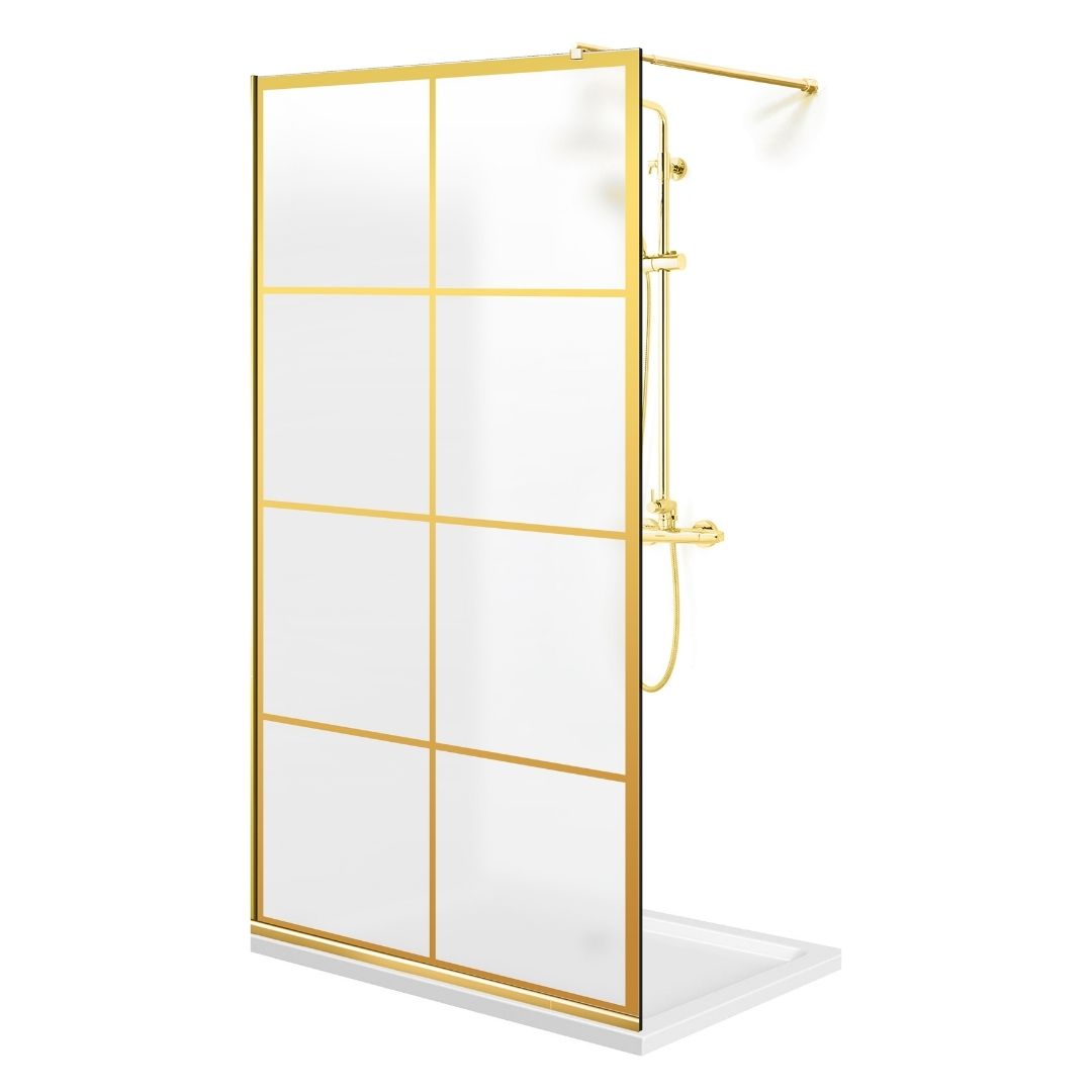 Paravan dus Walk-in, Perete dus  Auriu, #Mat #Matt