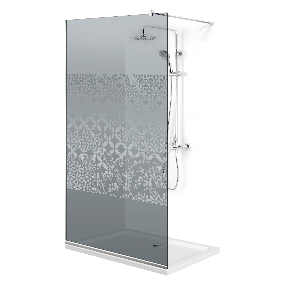 Paravan dus Walk-in, Perete dus  Inox, #Gri #Szürke