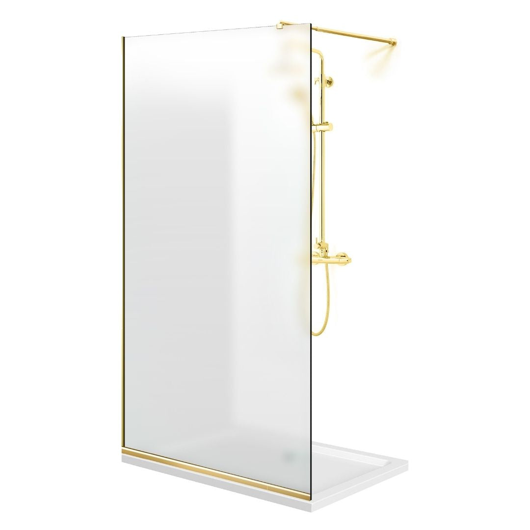Paravan dus Walk-in, Perete dus  Auriu, #Mat #Matt