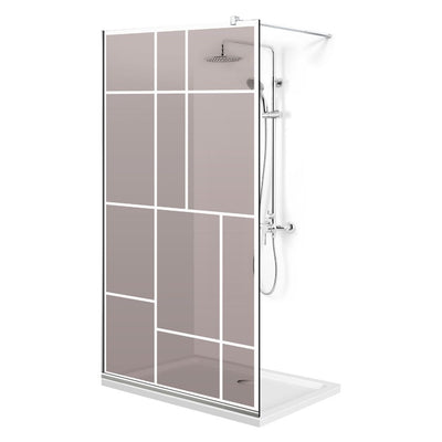 Paravan dus Walk-in, Perete dus  Inox, #Bronz #Bronz
