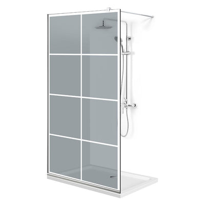 Paravan dus Walk-in, Perete dus  Inox, #Gri #Szürke