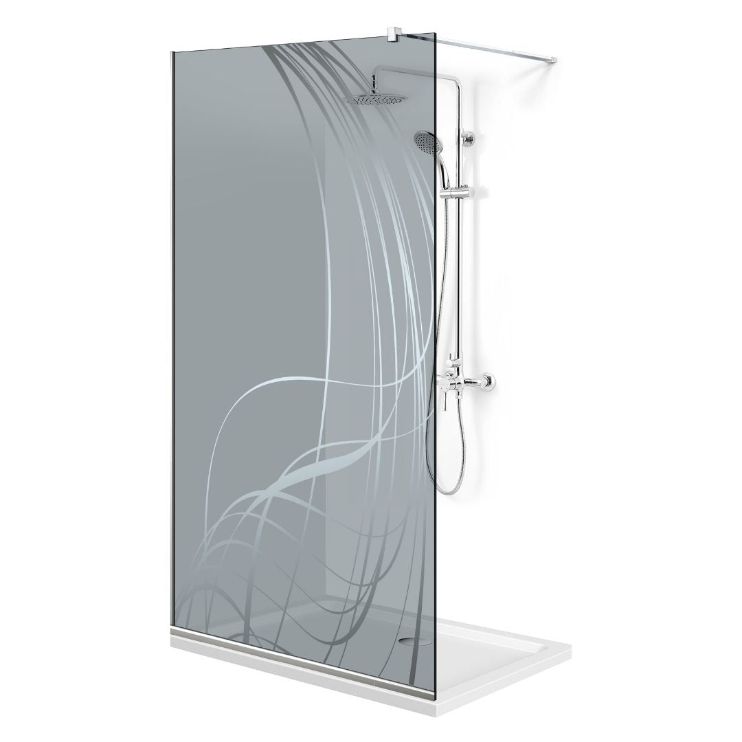Paravan dus Walk-in, Perete dus  Inox, #Gri #Szürke
